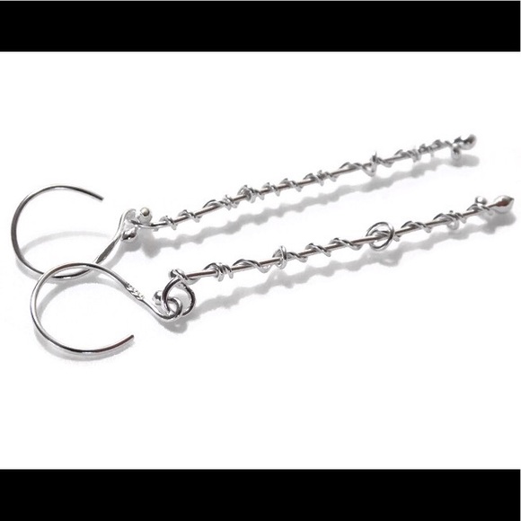 Vine Bar/Stick Earrings - 999 Fine Silver - Picture 3 of 7